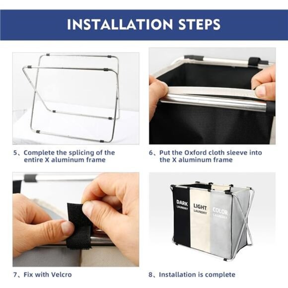 180L Large Laundry Basket, Freestanding Laundry Hamper, Collapsible Tall Hamper - Picture 5 of 6